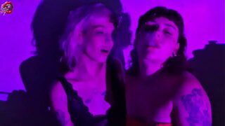 4 little sluts smoking with and worshiping their feet stripping and kissing